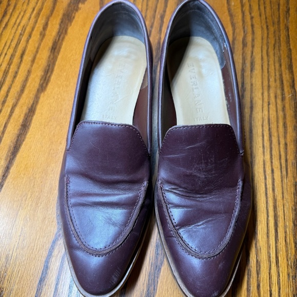 EVERLANE Modern Leather Burgundy Loafers Flats Women’s Size 7.5 Italian Made - Picture 3 of 9